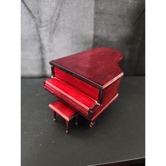 Dollhouse Miniature Baby Grand Piano Music Room Parlor Mahogany Wood Furniture - Picture 4 of 4
